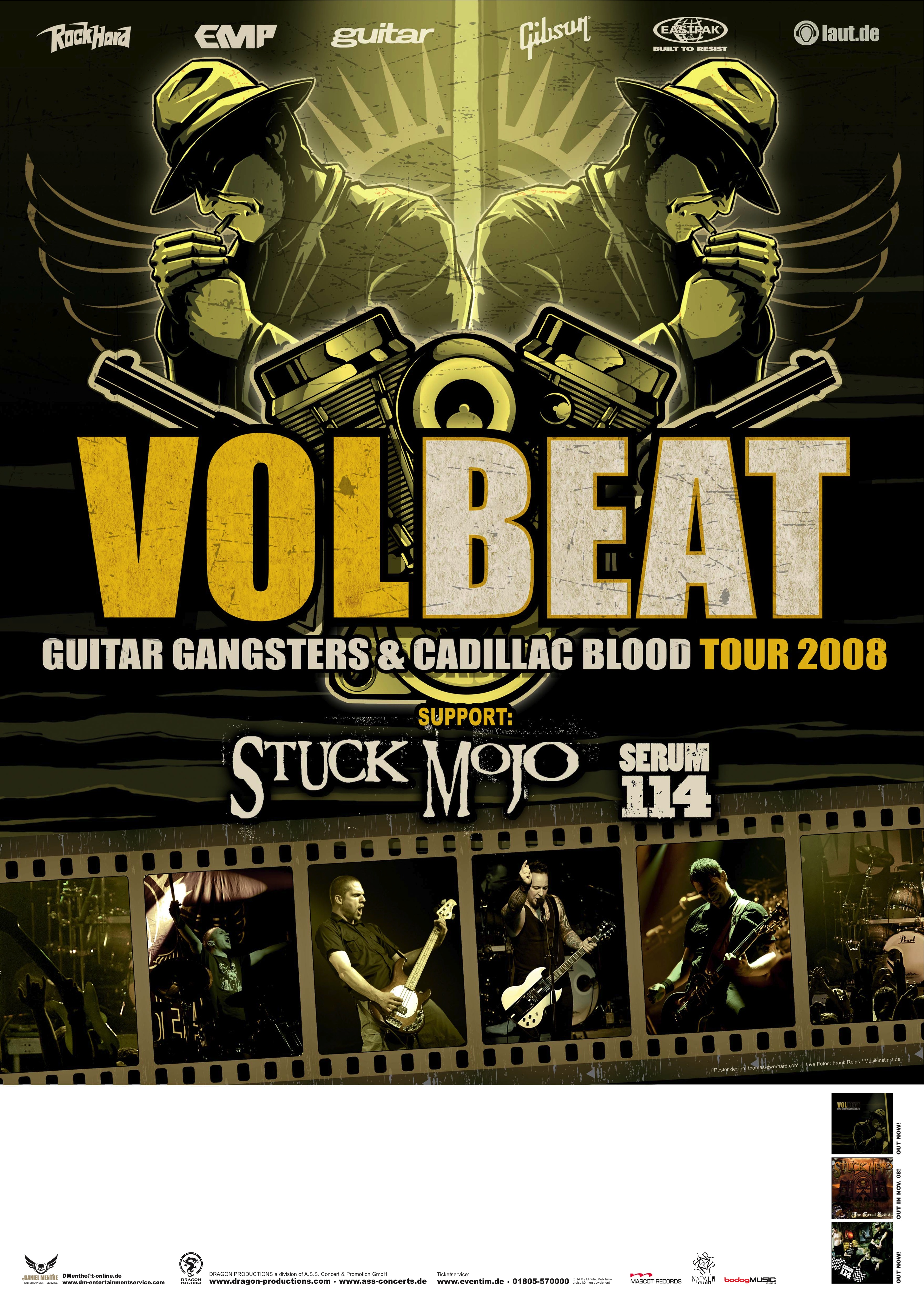 VOLBEAT TOUR POSTER FALL 2008